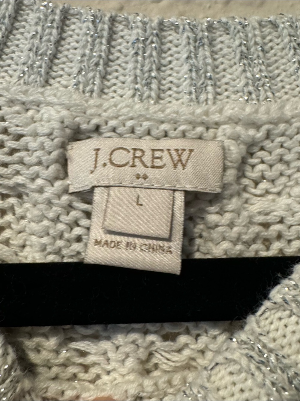 J. Crew Light Gray Cable-Knit Crewneck Sweater - Picture 3 of 4